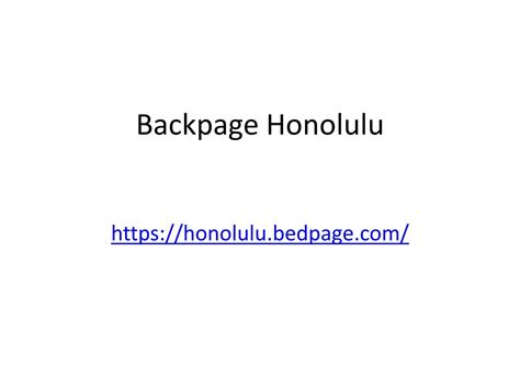 bedpage honolulu